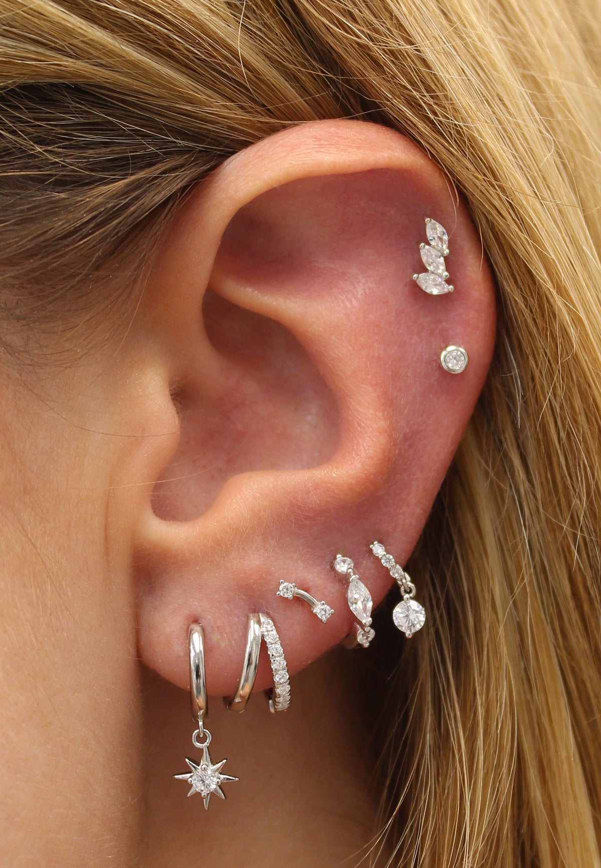 Marquise Cluster Flatback in Silver