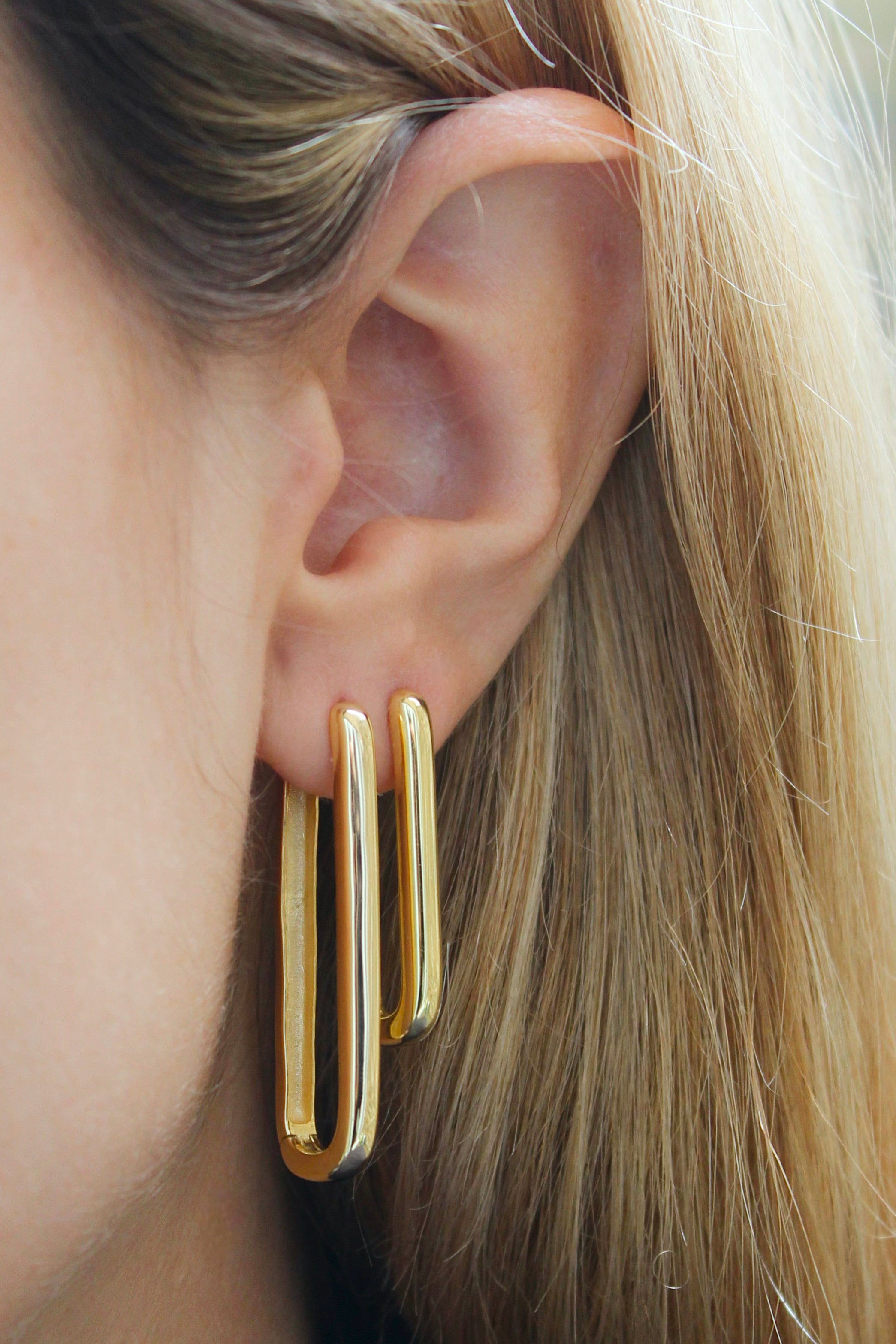 Block Large Gold Hoops