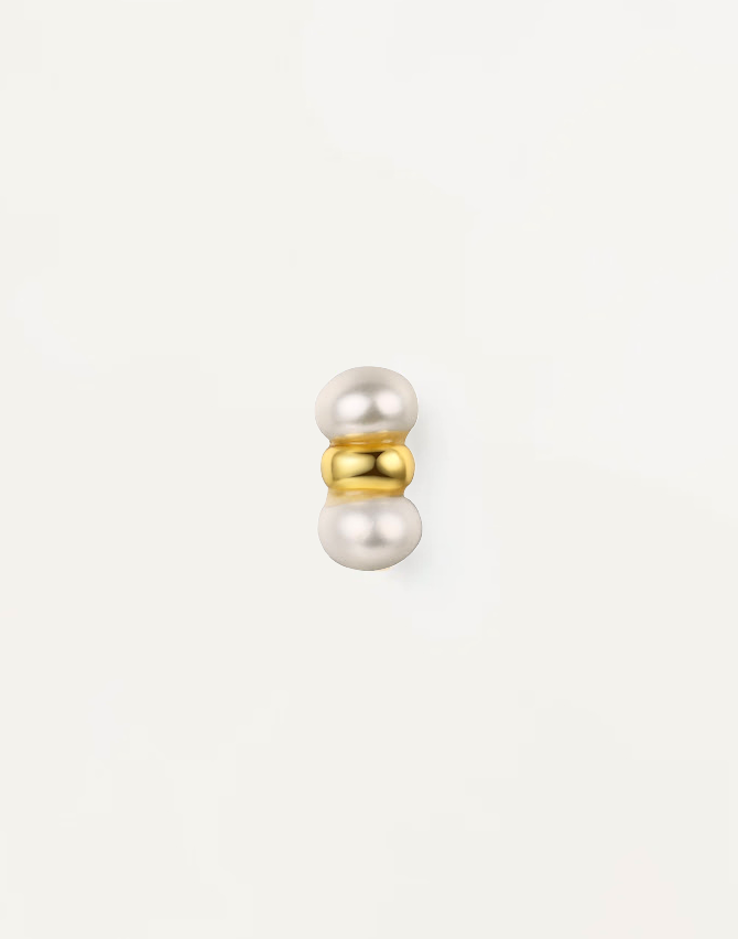 Double Pearl Gold Stud