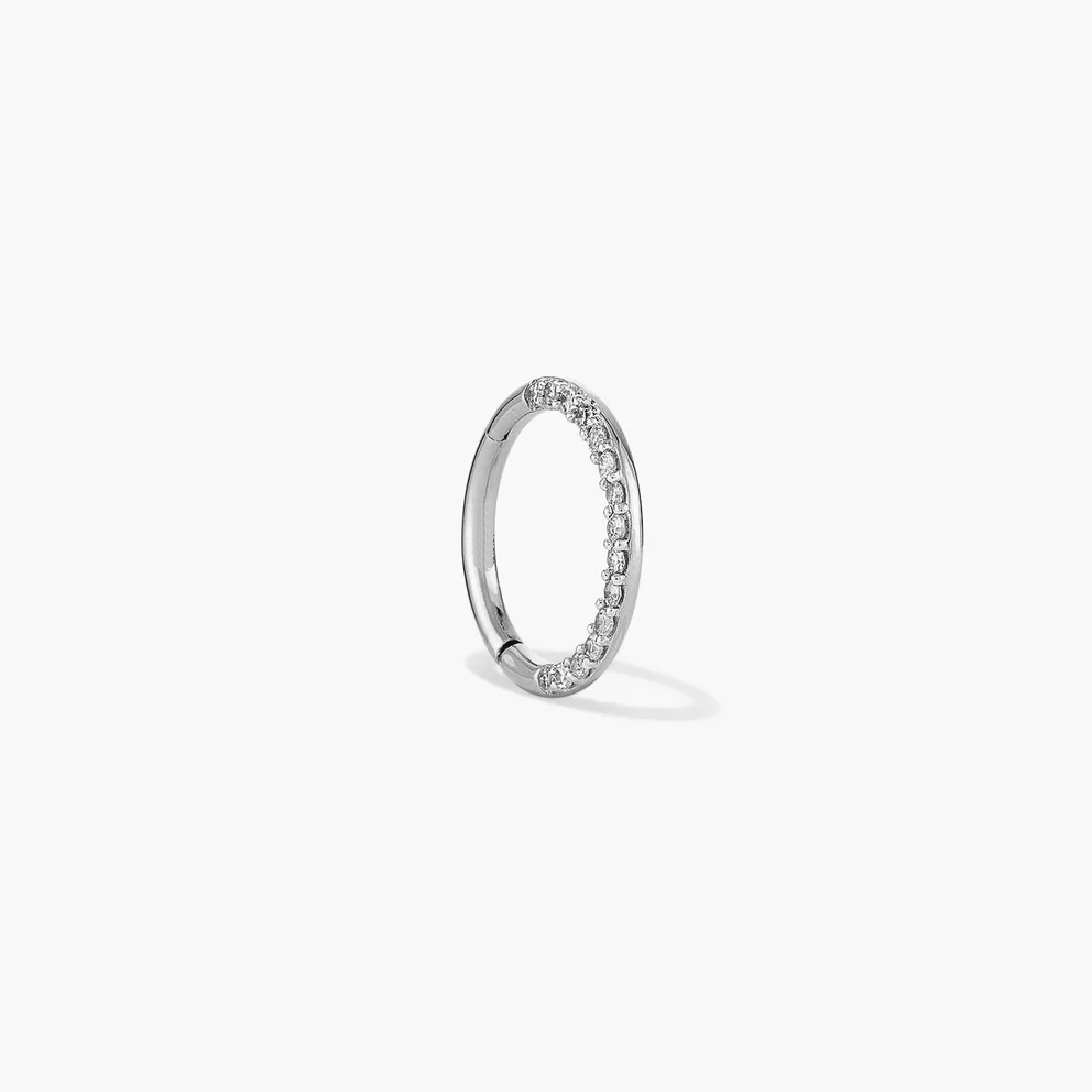 Halo Pavé Clicker in Silver