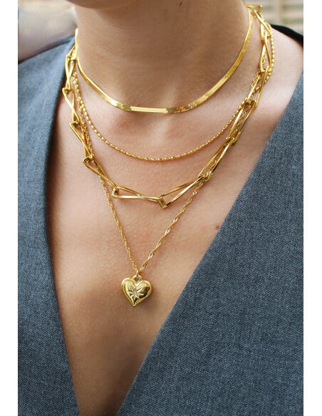Oval Balls Gold Chain Necklace