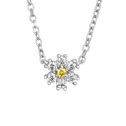 Daisy CZ Silver Necklace
