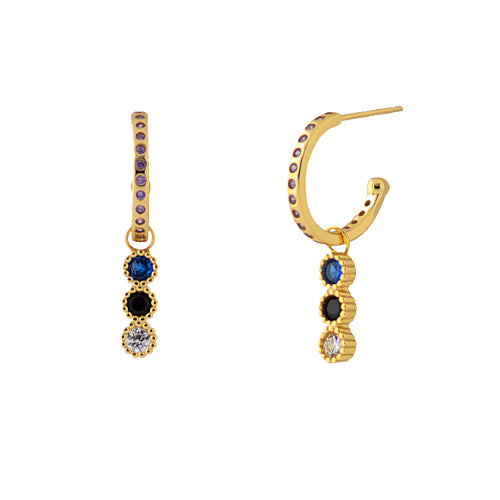 Fifi Blue Gold Earring