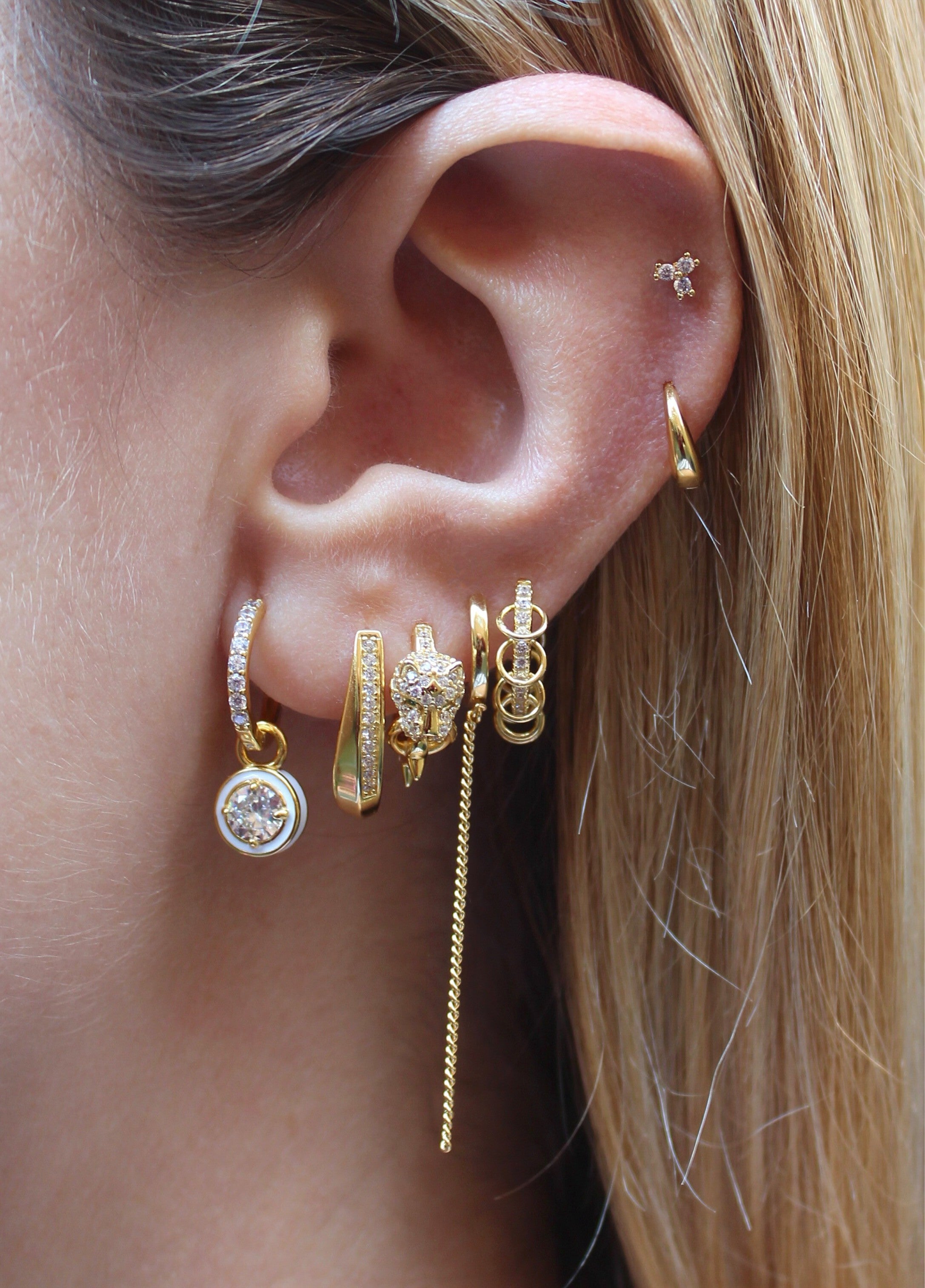 Chain Gold Hoop Earring